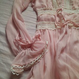Boho Pink Chiffon Dress