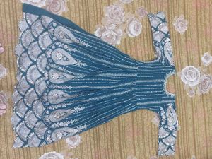 Beautiful Teal Embellished Anarkali Gown