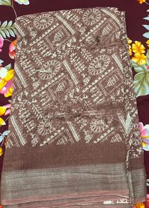 Mauve Ethnic Print Saree