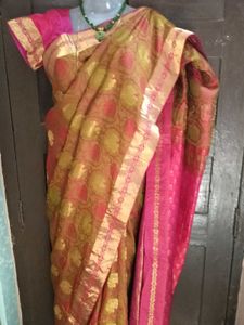 GentlyUsed ElegantFancyPattu  MultiColorSaree