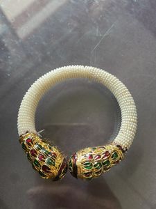 Exquisite Handcrafted Gold &amp; Pearl Bangle