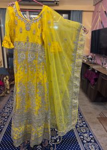 Elegant Yellow Embroidered Lehenga