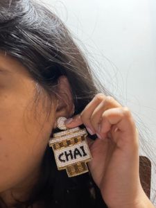 Cute Chai Cup Beaded Earrings