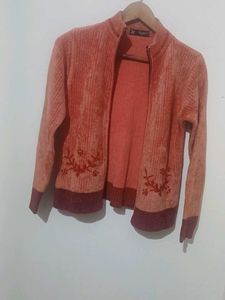 Vintage Floral Zip-Up Cardigan