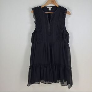H&m Ruffled Black Dress