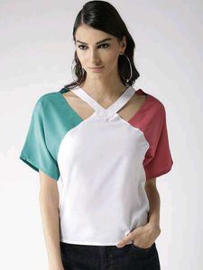 Colour Block Crop Top