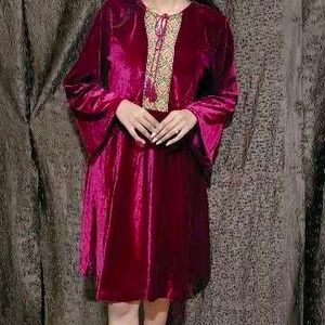 Elegant Burgundy Velvet Dress