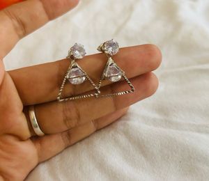 Geometric Crystal Drop Earrings