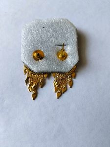 Intricate Gold Tone Dangle Earrings