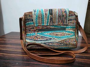 Boho Print Crossbody Bag with Tassel
