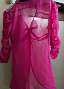 Trendy unique Pink Twisted Shrug