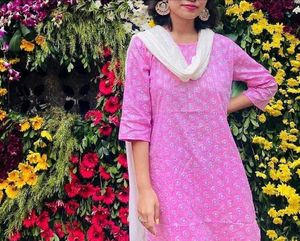 Charming Pink Printed Kurta Set