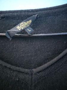 Black V-Neck Long Sleeve Sweater