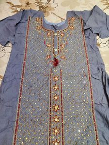 Heavy Mirror Embroidered Suit without DUPATTA