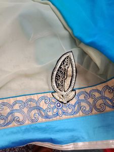 Elegant Beige and Blue Saree