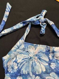 Floral Print Halter Bikini Top