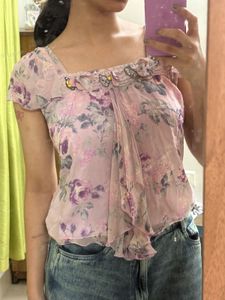Fairycore Floral Top