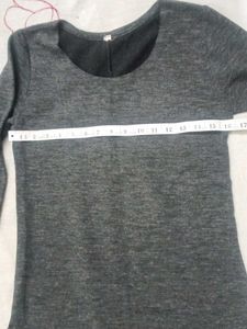 Comfy Grey Long Sleeve Midi Dress