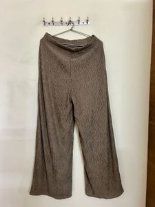 Trendy Wide Leg Textured Pants