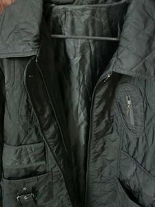 Leather overcoat