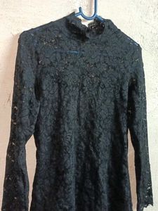 Eegant Black Lace Top Layered