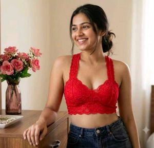 Red Lace Bralette Crop Top
