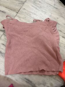 Dusty Rose Ribbed Twist Tank Top