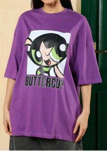 SHEIN Purple Buttercup graphic print T-Shirt