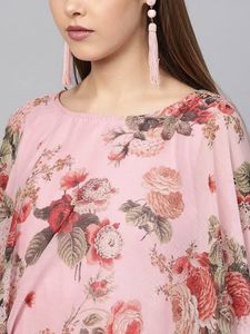 Elegant Pink Floral Ethnic Gown