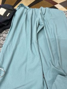 Light Blue Textured Palazzo Pants