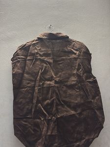 Brown Sleeveless Collared Shirt