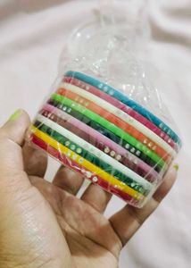 Colorful Stackable Bangles with Rhinestones