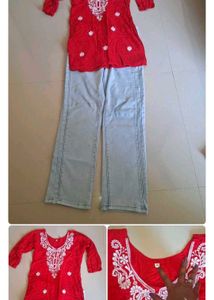 Beautiful Blue Bandhani Kurta Set 2 pair