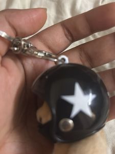 Cute Teddy Bear Keychain with Helmet