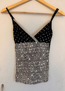 Stylish Black & White Patterned Camisole