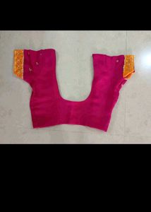 Beautiful Pink &amp; Yellow Embroidered saree