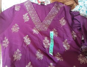 Beautiful Printed Purple Kurta