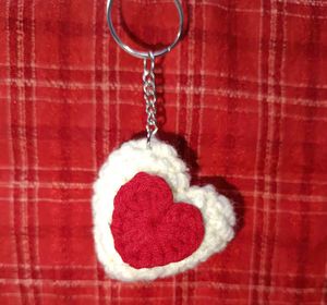 Crochet Heart Keychain