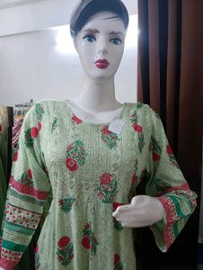 Elegant Floral Print Frock Kurta