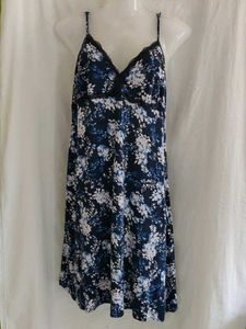 Floral Print Nightgown with Lace Trim