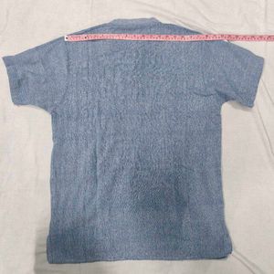 Light Blue Textured Kurta