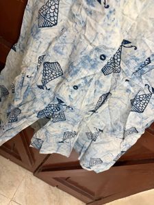 Blue Kite Print Sleeveless Kurta