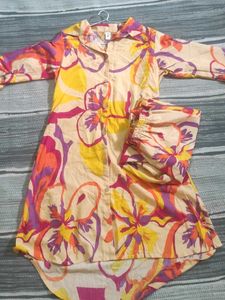 Vibrant Floral Print Kurta