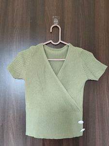 Ribbed Wrap Top