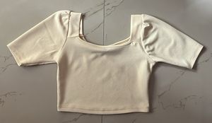 Cream Croped Top