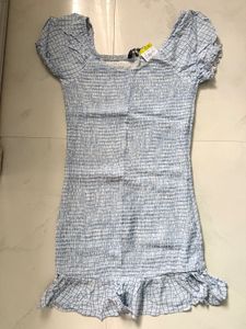 Cute Smocked Blue Gingham Dress