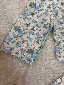 Floral Print Long Sleeve Crop Top