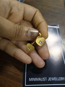 Heart Stud Earrings with Cubic Zirconia