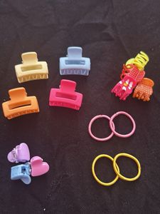 Cute Hair Clips & Elastics Set
