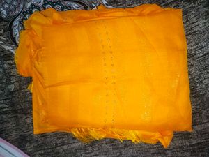 Stunning Yellow Saree with Sparkle